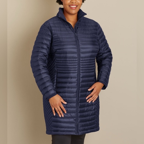 Duluth Trading Co Women's Plus Down Right Coat Navy Blue Down Fill 2X - Picture 1 of 15